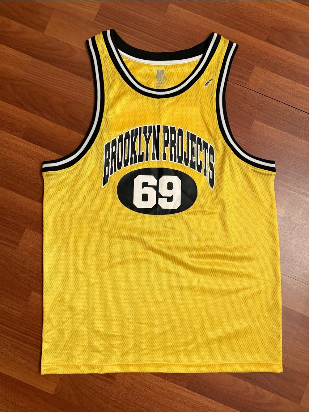Brooklyn Projects STARTER Yellow Mesh Jersey Tank with Black & White Ribbing